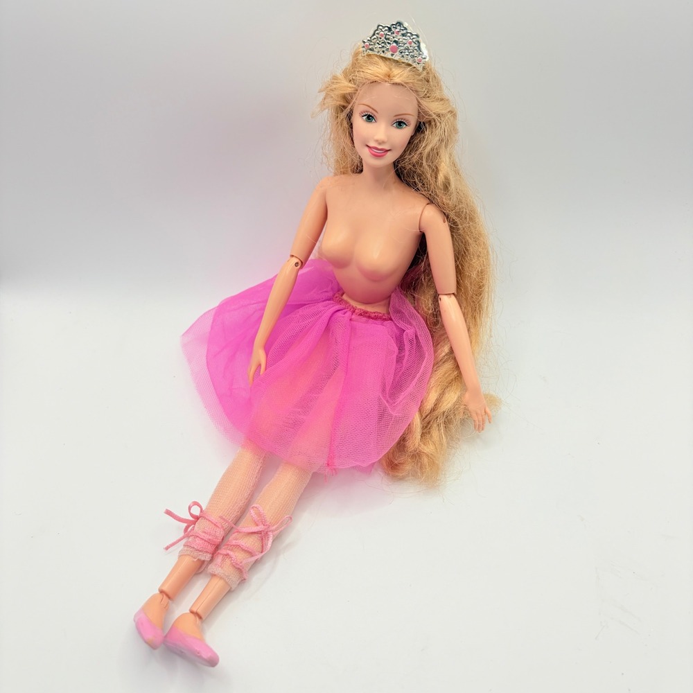 Mattel 2001 Barbie Nutcracker Sugar Plum Fairy Ballerina Doll Pink Tutu Toy